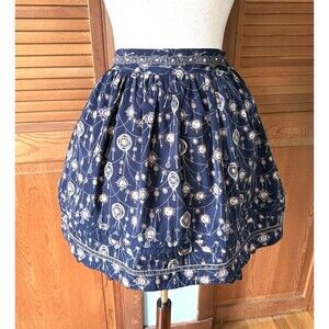 Axes Femme Lolita EGL Victorian Kawaii Dollcore Dark Blue Medallion Skirt M